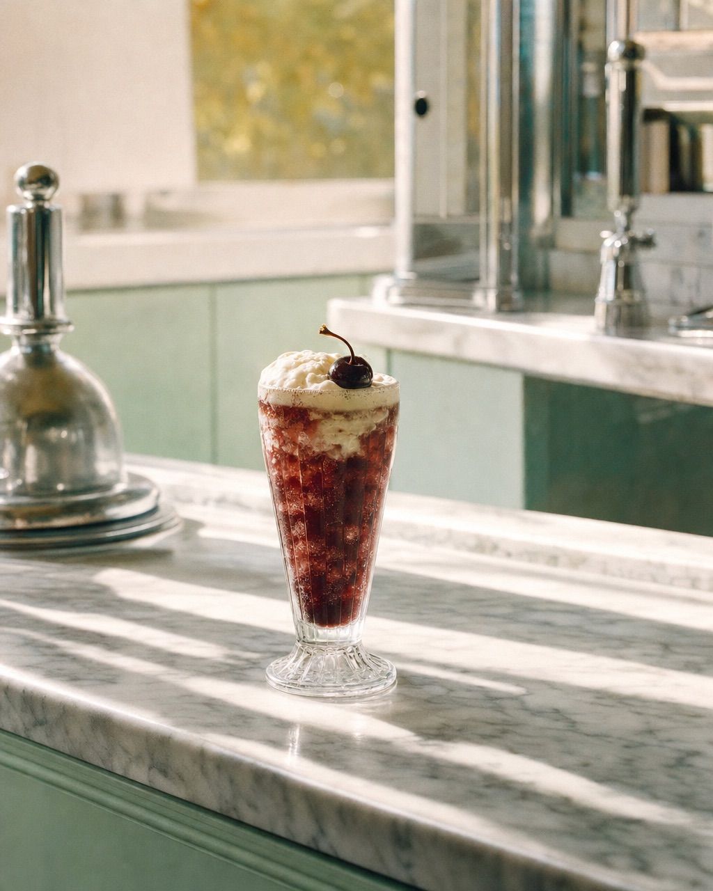 Cherry Vanilla Dr.: Spiced cherry soda with vanilla and dark cherries.